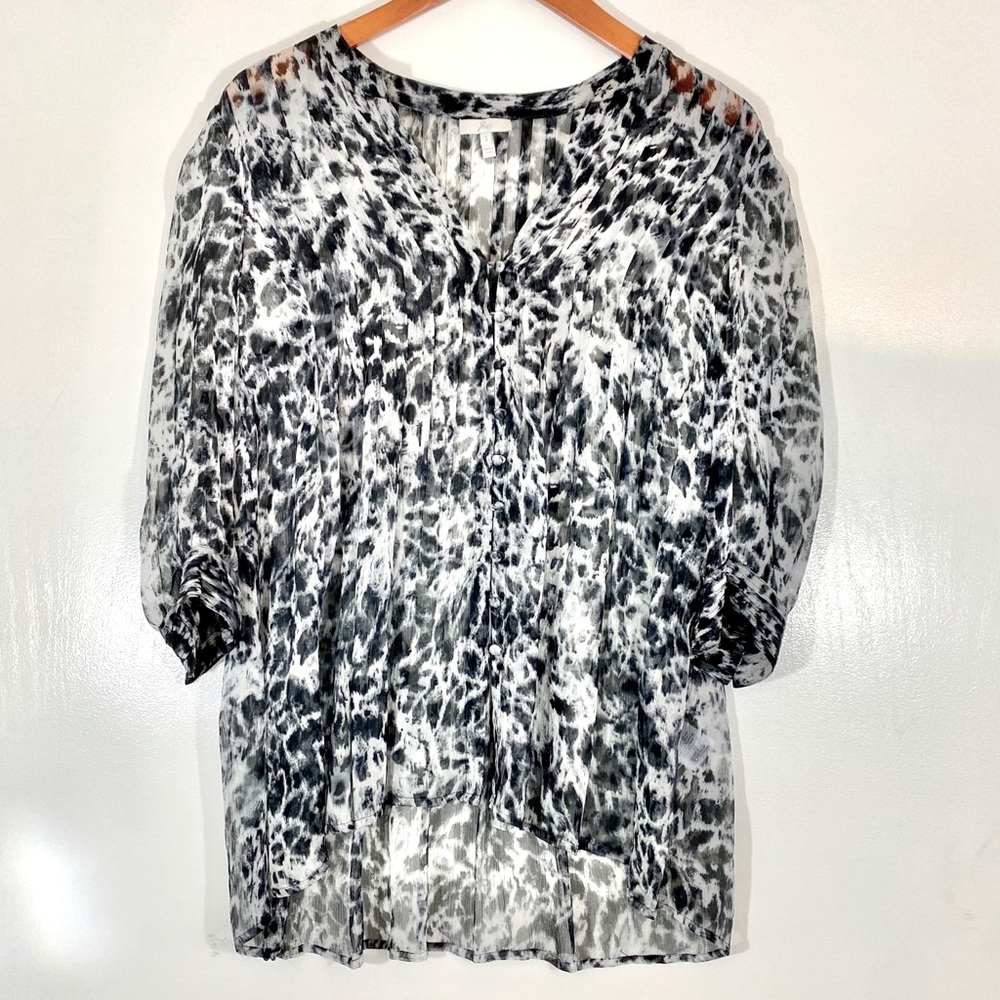Joie Animal Leopard Print 100% Silk Blouse
